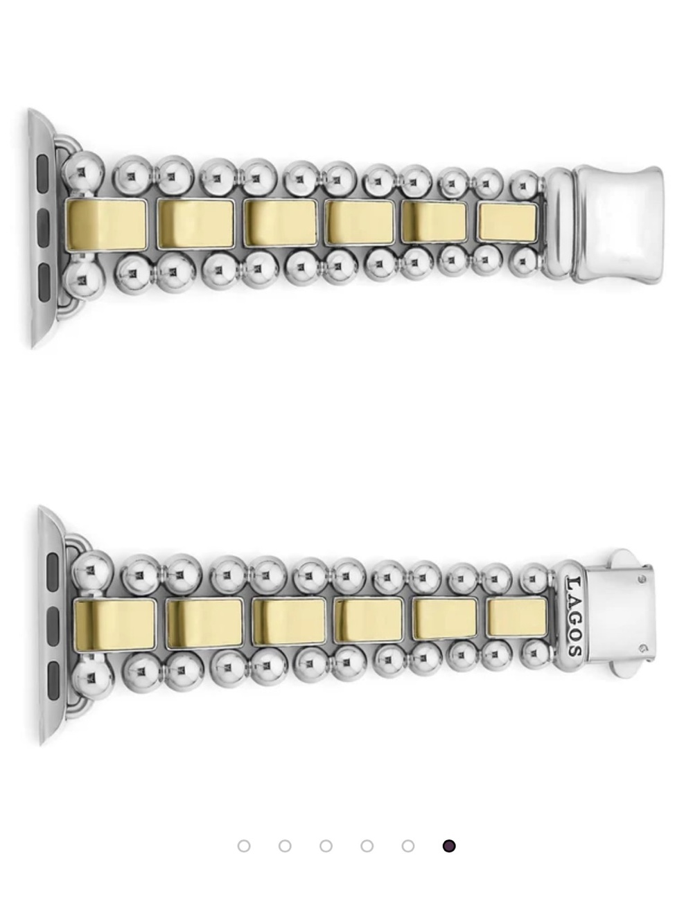 LAGOS Two-Tone Gold and Silver Beaded Link Smartwatch Band